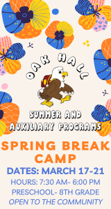 Oak Hall Spring Break Camp