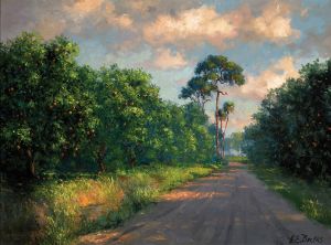 Albert Ernest Backus, “Road through the Orange Grove”, undated, The Florida Art Collection, Gift of Samuel H. and Robert