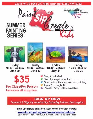 Summer Paint Sip Create Kids