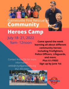 Gainesville Fire Rescue Community Heroes Summer Camp