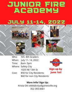 Gainesville Fire Rescue Junior Fire Academy Summer Camp