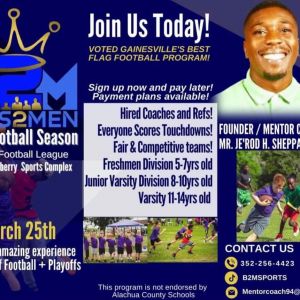 Boys2Men Flag Football Community Service Opportunity