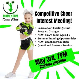 Momentum Team Cheer: Competitive Cheer Parent Interest Meeting and Tryouts
