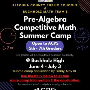 Buchholz  Pre-Algebra Competitive Math Camp