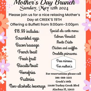 Creeks 19 Mother’s Day Brunch Buffet