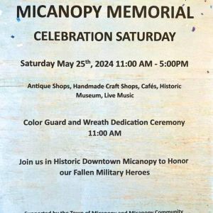 Micanopy Memorial Celebration Saturday