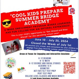 PC Virtual Tutoring: Cool Kids Prepare Summer Bridge Academy
