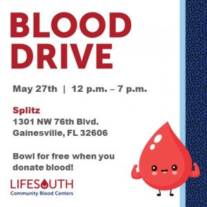 LifeSouth Memorial Day Blood Drive at Splitz Bowling