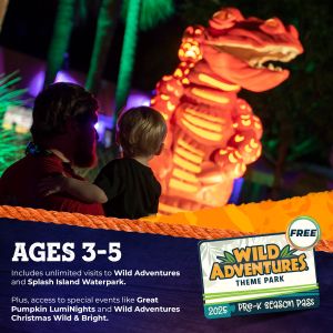 Wild Adventures 2025 Pre-K FREE Kid's Season Pass