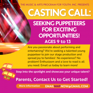 City of Alachua and Music & Arts Program for Youth, Inc. Casting Call: Puppeteers