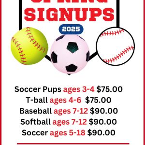 Williston Youth Athletic Spring Sports Registration