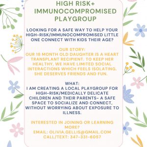 High Risk & Immunocompromised Playgroup