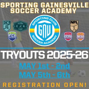 Sporting Gainesville Soccer Academy (formerly Gainesville Soccer Alliance) Competitive Team Tryouts