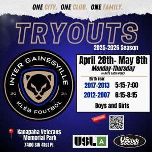 Inter Gainesville KF Soccer Tryouts