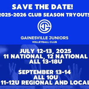 Gainesville Juniors Club Season Volleyball Tryouts