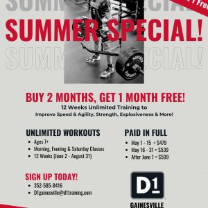 D1 Training Gainesville Summer Special