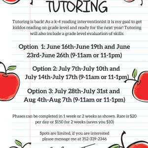 Mrs. Tori Summer Tutoring