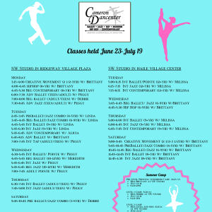 Cameron Dancenter Summer Classes