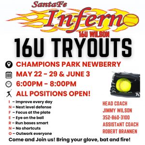 Santa Fe Inferno Softball 16U Tryouts