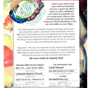 Lakeside Baptist Church Hawthorne VBS