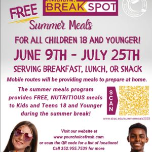 Alachua County Summer BreakSpot Free Meals