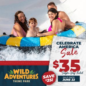 Wild Adventures Theme Park Celebrate America Sale
