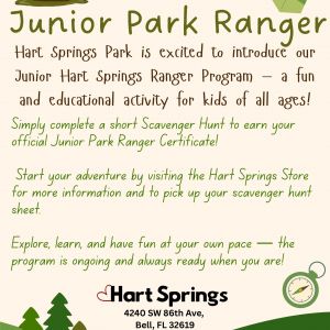 Hart Springs Park & Campground Junior Ranger Scavenger Hunt