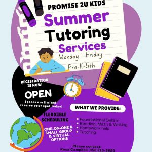 Promise 2U Kids Summer Tutoring Servies