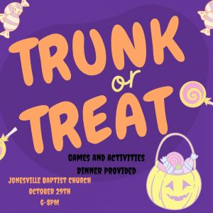 Jonesville Baptist Church Trunk or Treat