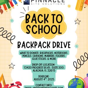 Pinnacle Site Solutions School Backpack Drive