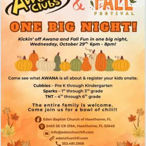Eden Baptist Church of Hawthorne Fall Festival & Trunk or Treat