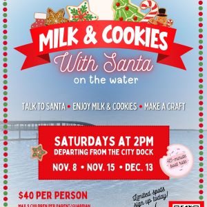 Palatka Boathouse Riverfront: Milk and Cookies with Santa on the Water