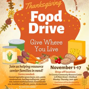 Tri-County Community Resources: Give Where You Live Thanksgiving Food Drive
