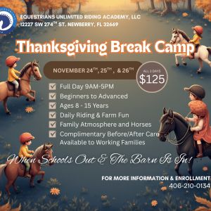 Equestrians Unlimited Riding Academy, LLC Thanksgiving Express Session Camp