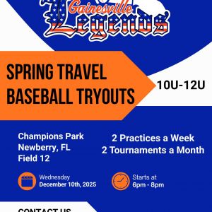Gainesville Legends Travelball Tryouts