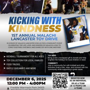 Kicking with Kindness - Malachi Lancaster Toy Drive