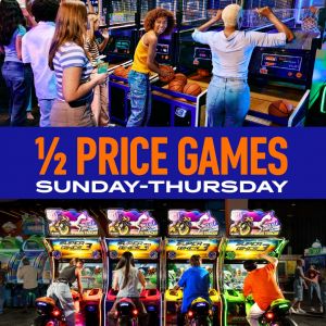 Dave & Buster's 1/2 Price Games