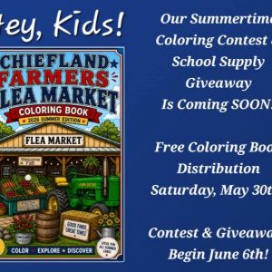 Chiefland Farmers Flea Market Summertime Coloring Contest & School Supply Giveaway