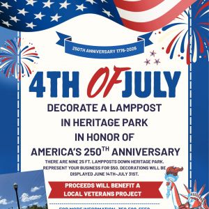 Williston 4th of July Lamppost Decorations
