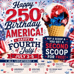 Ice Cream Vault Happy 250th Birthday America