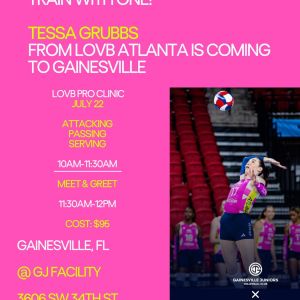 Gainesville Juniors Volleyball Club: Train with LOVB Atlanta pro Tessa Grubbs