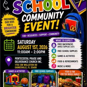 Pentecostal Praise and Deliverance Church Back to School Community Event