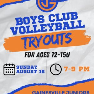 Gainesville Juniors Youth Volleyball Club: Boys Club Season Tryouts