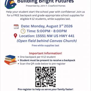 John F. Crawford Homes Building Bright Futures: Backpack & School Supply Giveaway
