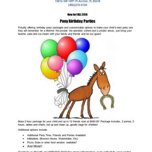 Equestrian Unlimited Pony Birthday Parties